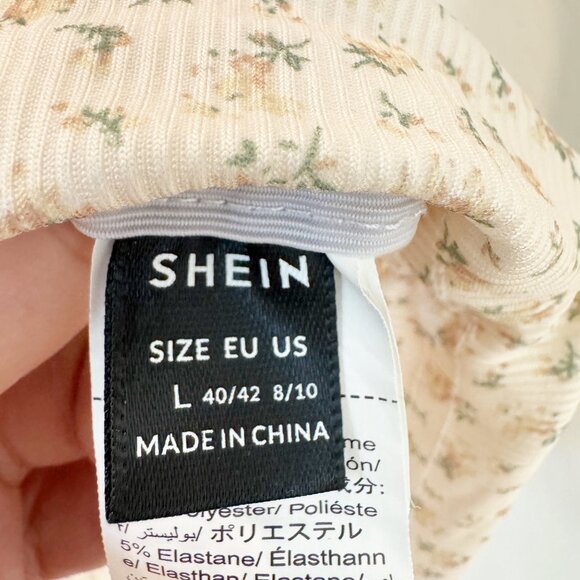 Shein Ditzy Floral Ruched Bodycon Cami Mini Dress Vacation Summer Party Large - Picture 6 of 10